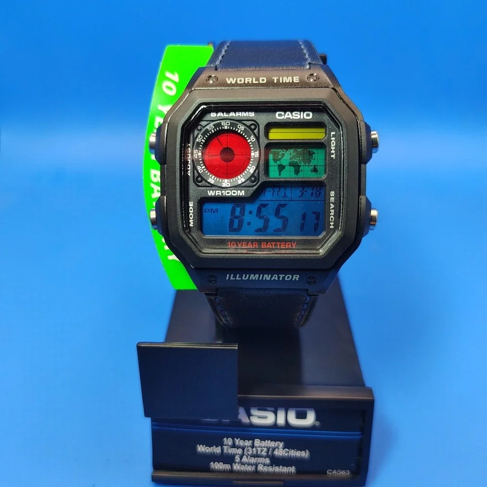 New! 2026 Casio AE1200WH Royale World Time Stained Glass Dial Mens Quartz Watch